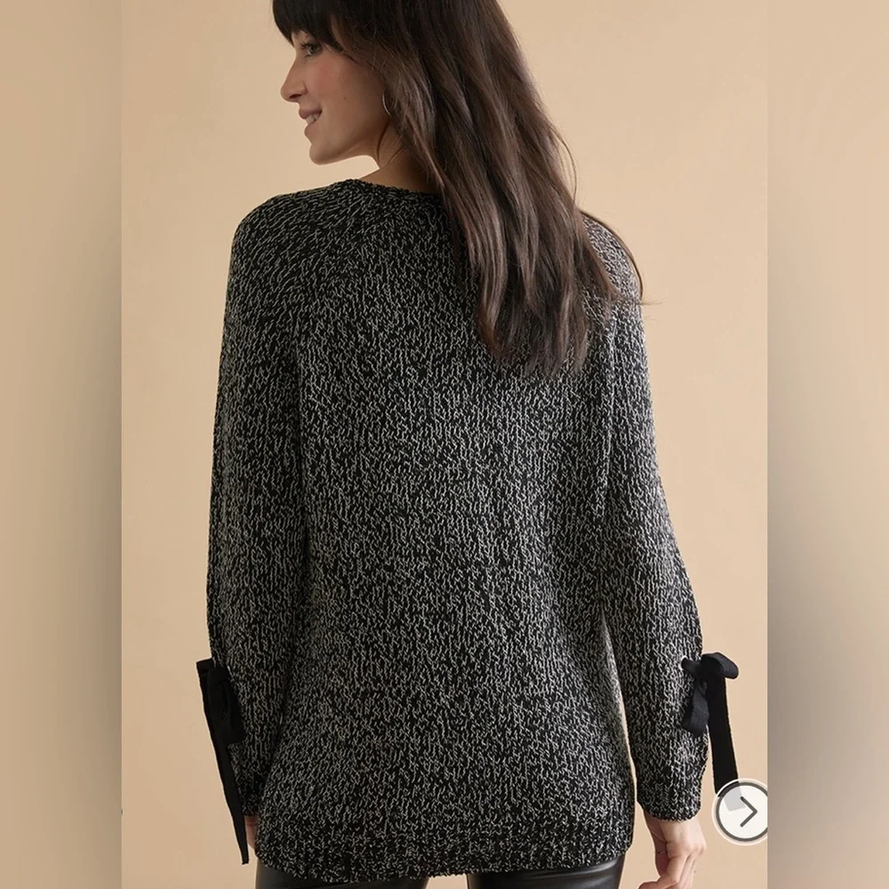 Francesca's Galilea Lace‎ Up Pullover Sweater - NWT - Black and White